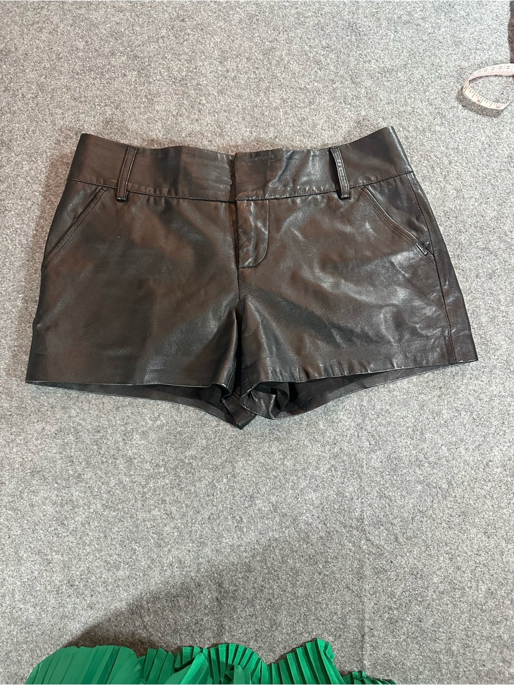 Alice + Olivia Black 100% Leather Shorts